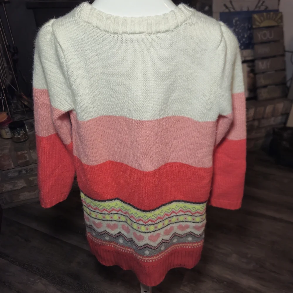 Gymboree Acrylic Knit Sweater‎ Dress Size 5 in Pink, White, Multicolor Co…